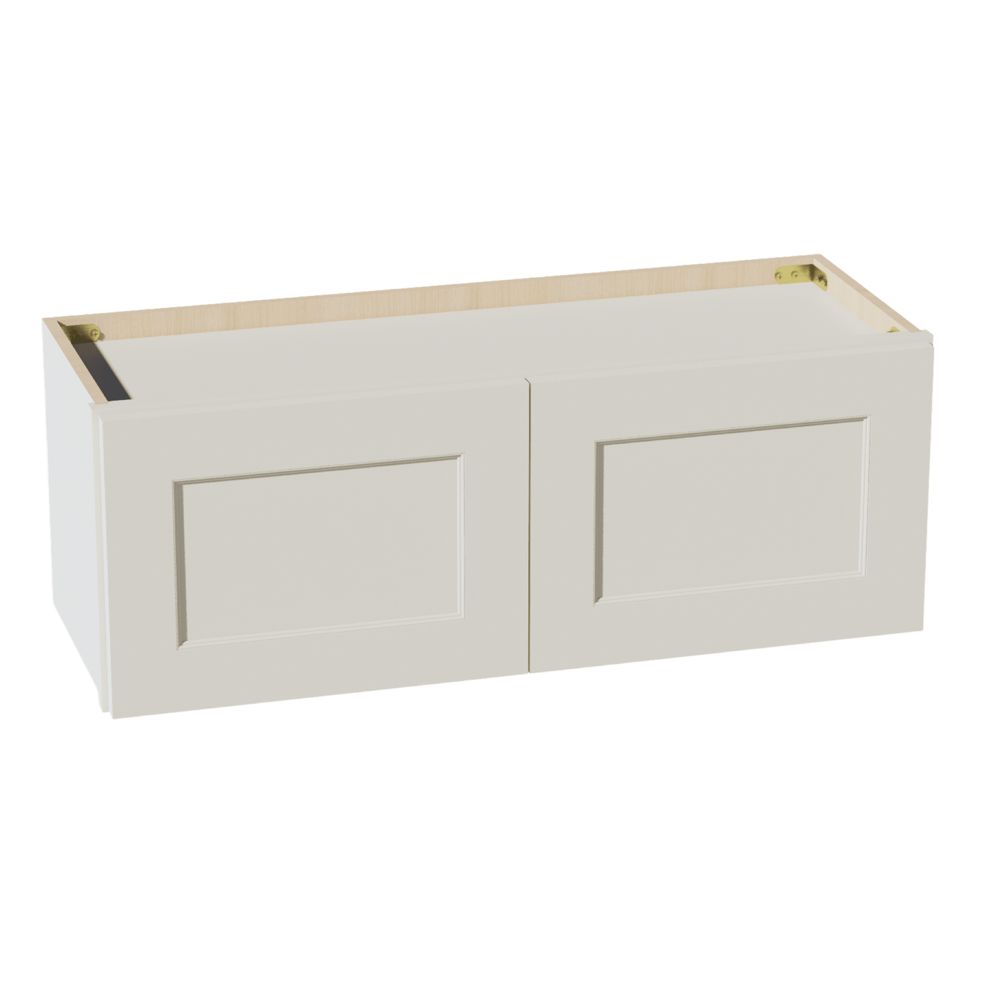 TW - W3312: Creamy White Shaker 33"W x 12"H 2 Doors Standard Wall Bridge Cabinet - NextCabinets