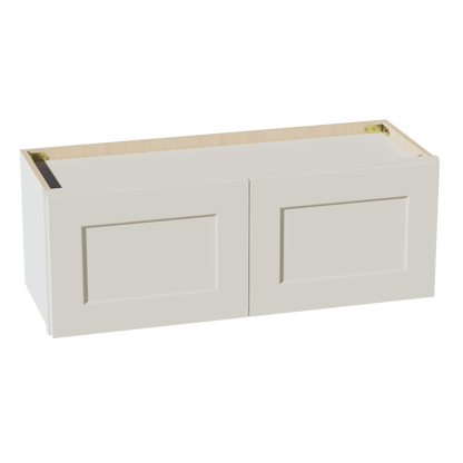 TW - W3312: Creamy White Shaker 33"W x 12"H 2 Doors Standard Wall Bridge Cabinet - NextCabinets