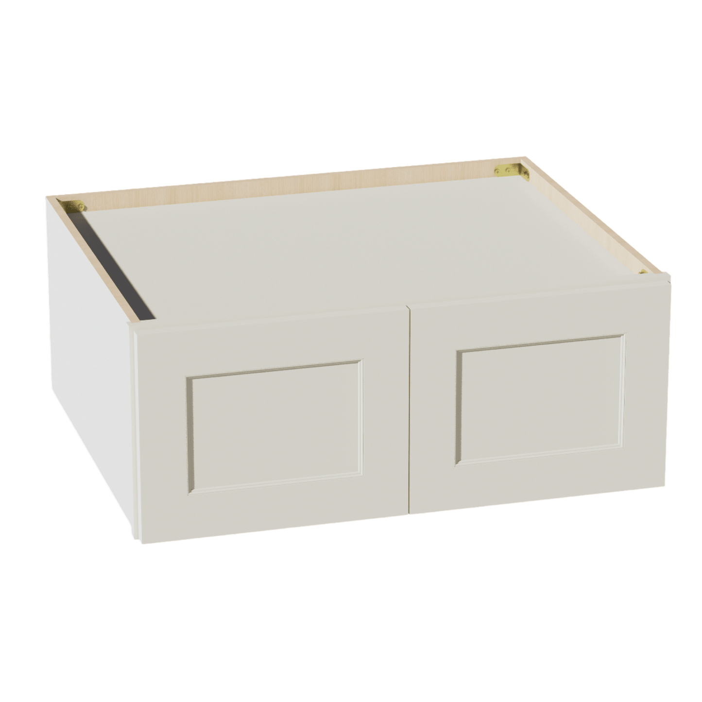 TW - W331224: Creamy White Shaker 33"W x 12"H x 24"D 2 Doors Standard Bridge Wall Cabinet - NextCabinets
