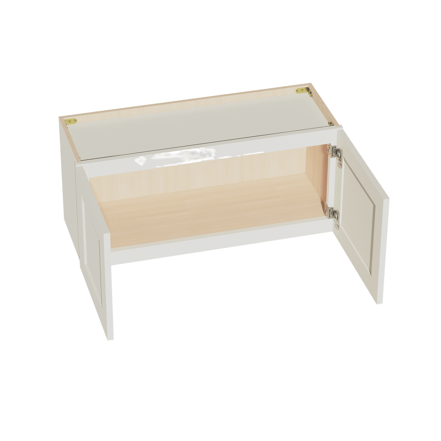 TW - W3315: Creamy White Shaker 33"W x 15"H 2 Doors Standard Wall Bridge Cabinet - NextCabinets