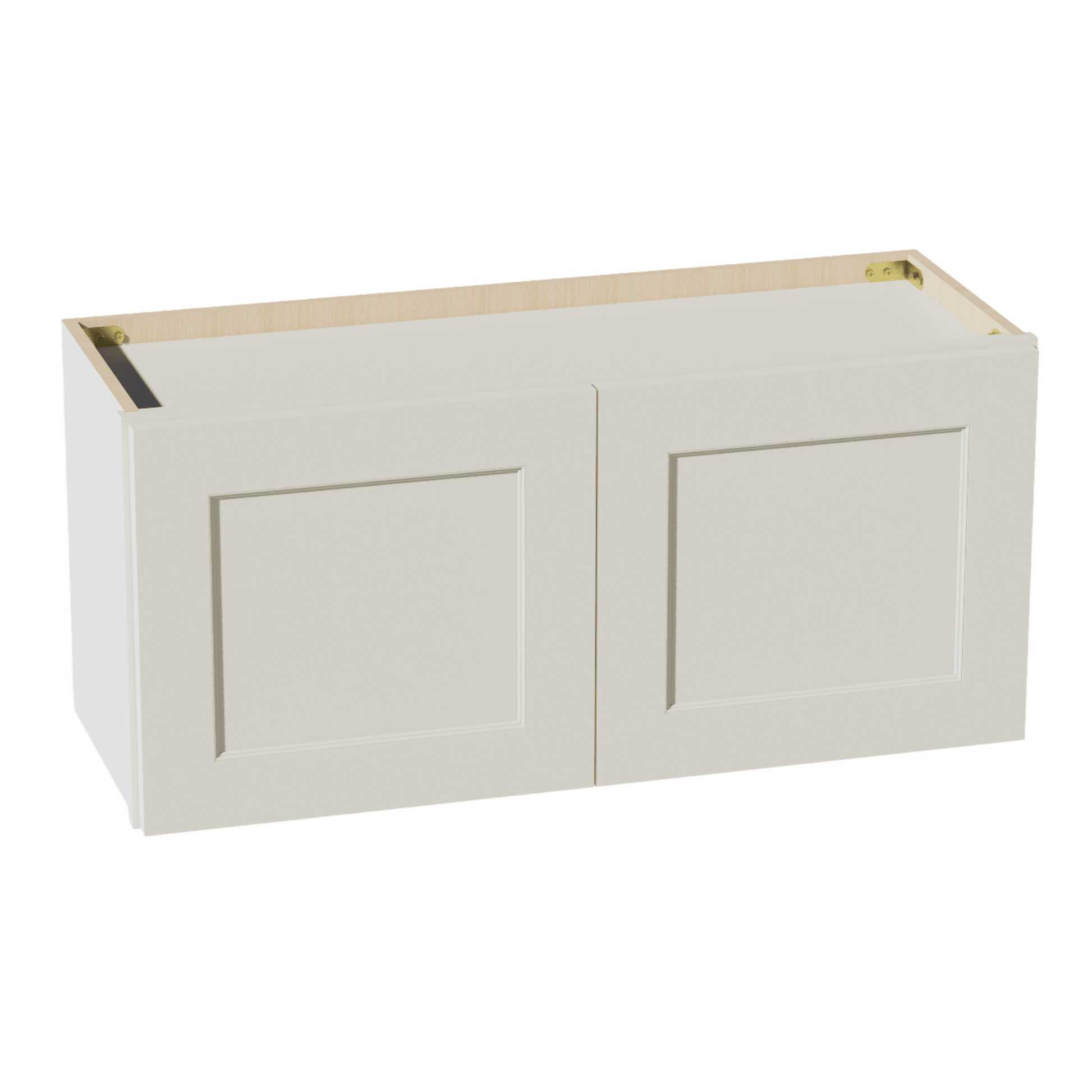 TW - W3315: Creamy White Shaker 33"W x 15"H 2 Doors Standard Wall Bridge Cabinet - NextCabinets