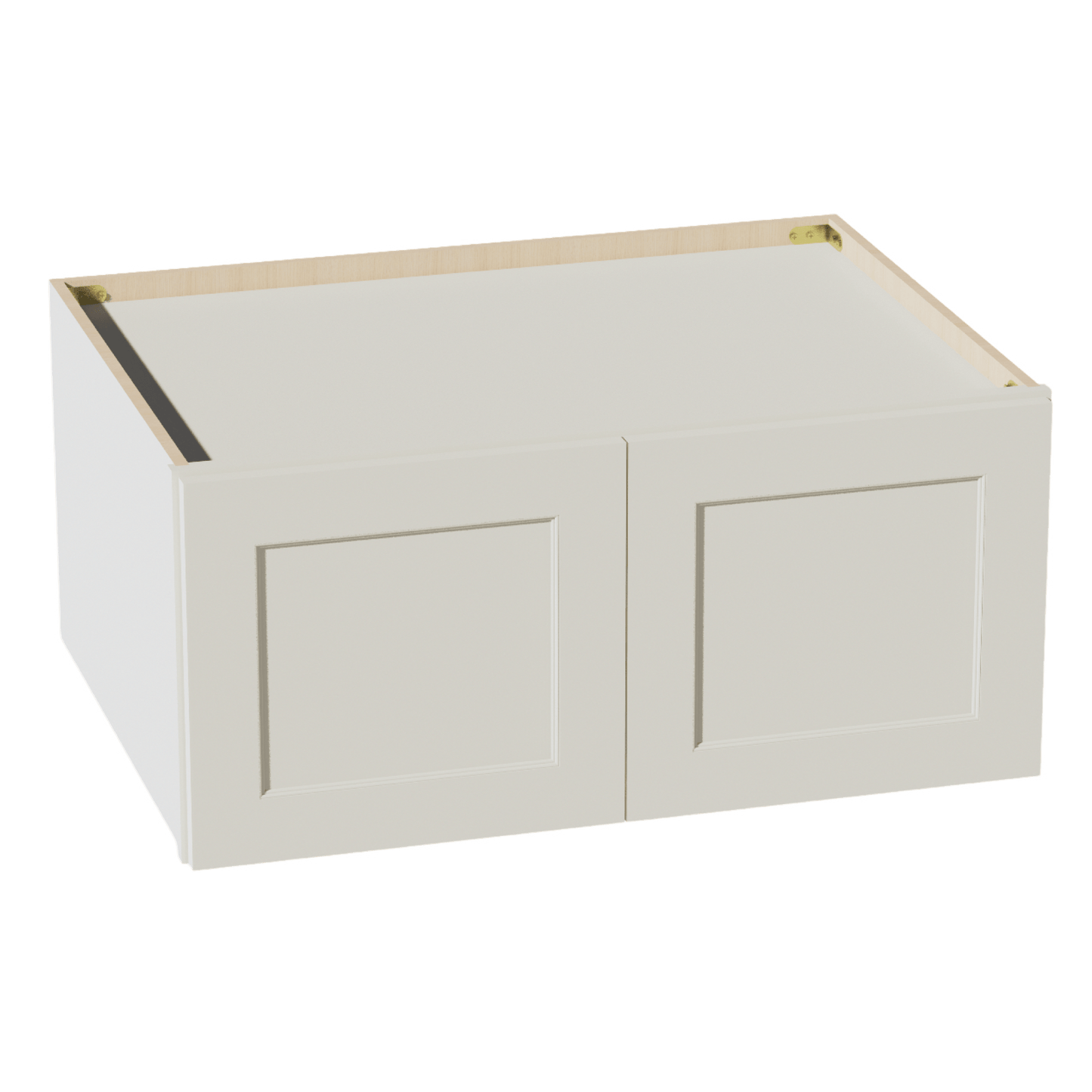 TW - W331524: Creamy White Shaker 33"W x 15"H x 24"D 2 Doors Standard Bridge Wall Cabinet - NextCabinets