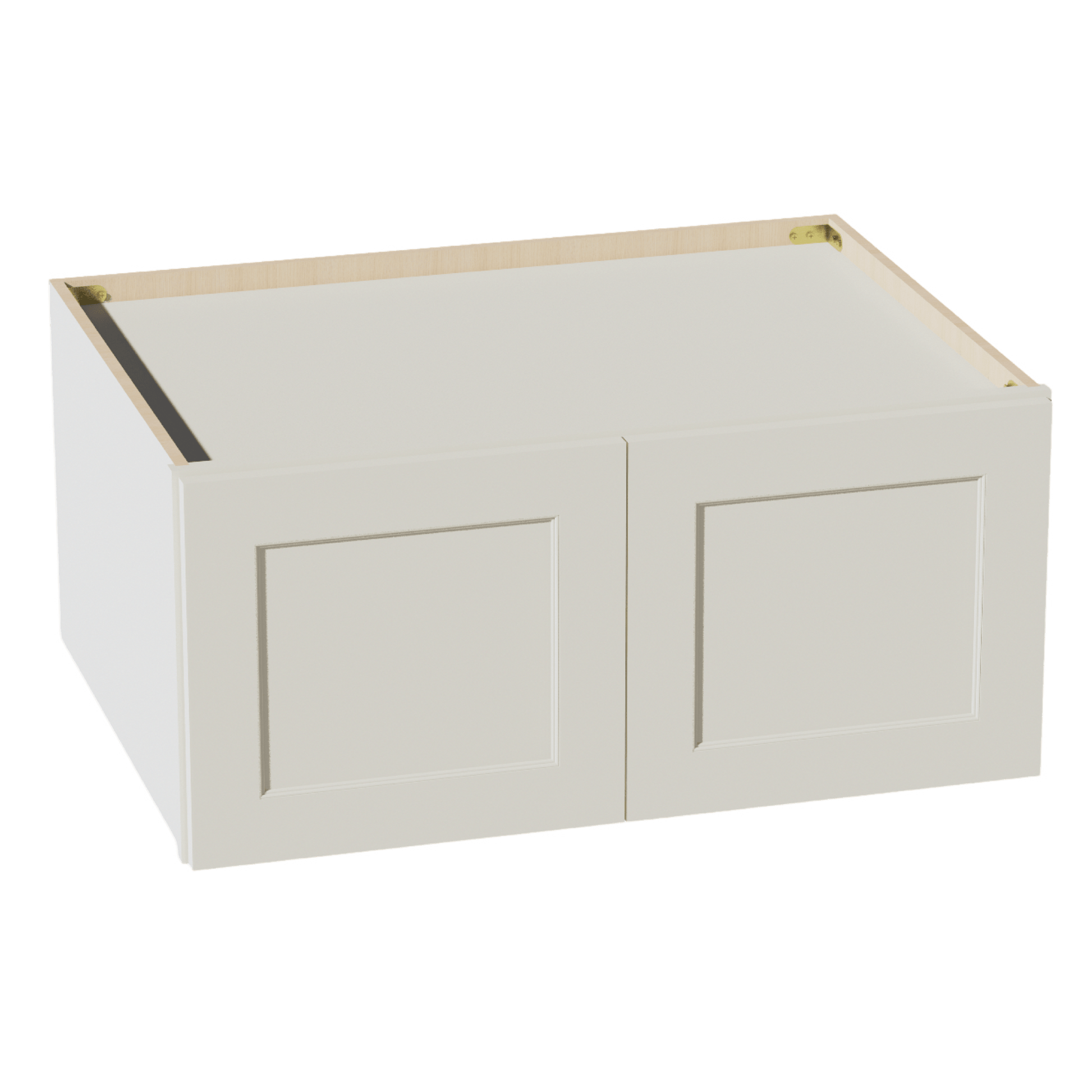 TW - W331524: Creamy White Shaker 33"W x 15"H x 24"D 2 Doors Standard Bridge Wall Cabinet - NextCabinets