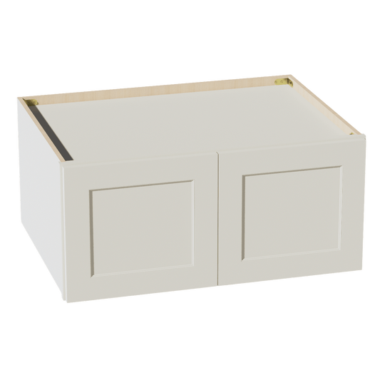 TW - W331524: Creamy White Shaker 33"W x 15"H x 24"D 2 Doors Standard Bridge Wall Cabinet - NextCabinets