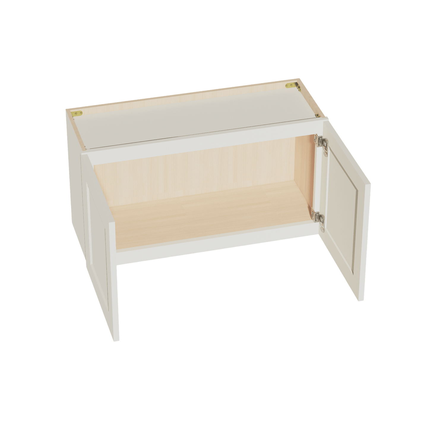 TW - W3318: Creamy White Shaker 33"W x 18"H 2 Doors Standard Wall Bridge Cabinet - NextCabinets
