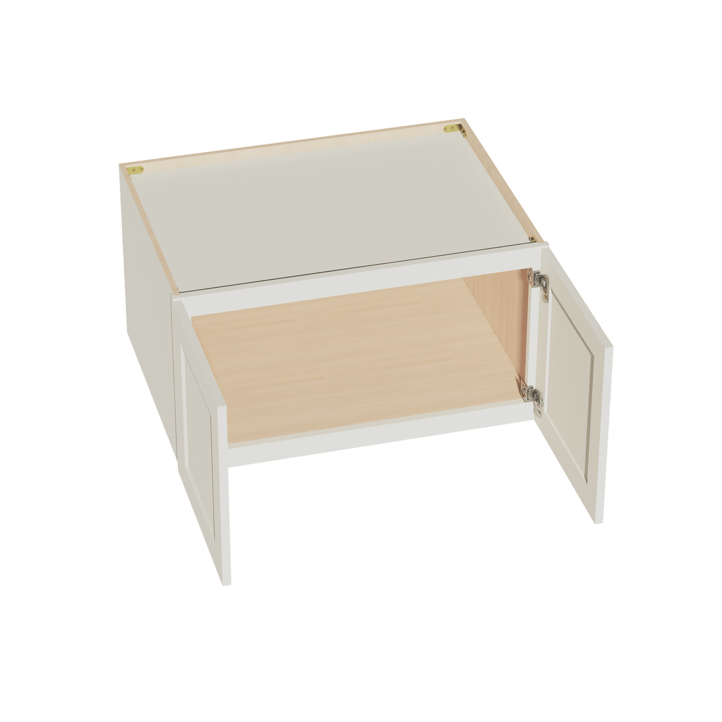 TW - W331824: Creamy White Shaker 33"W x 18"H x 24"D 2 Doors Standard Bridge Wall Cabinet - NextCabinets