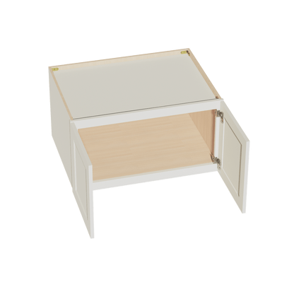TW - W331824: Creamy White Shaker 33"W x 18"H x 24"D 2 Doors Standard Bridge Wall Cabinet - NextCabinets