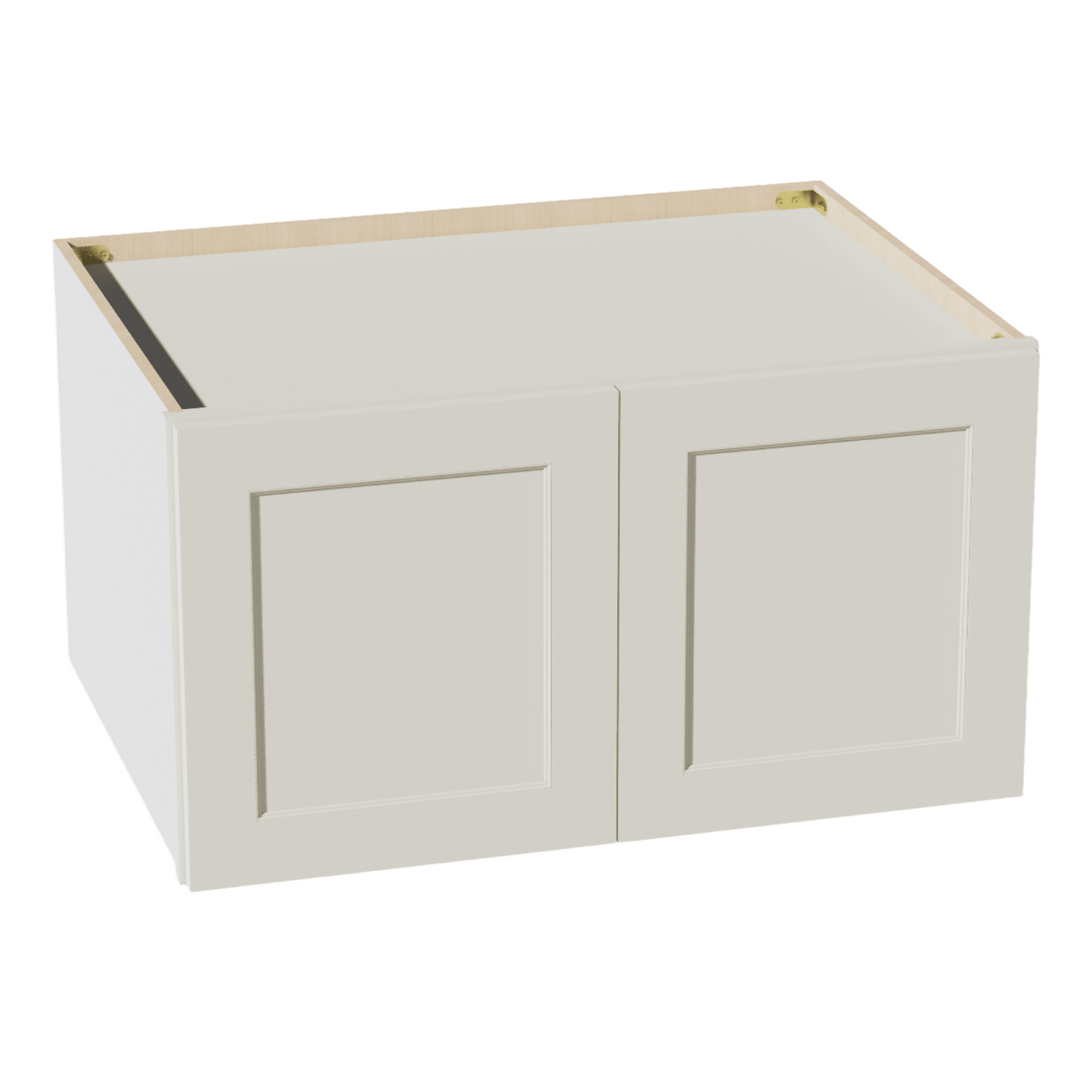 TW - W331824: Creamy White Shaker 33"W x 18"H x 24"D 2 Doors Standard Bridge Wall Cabinet - NextCabinets