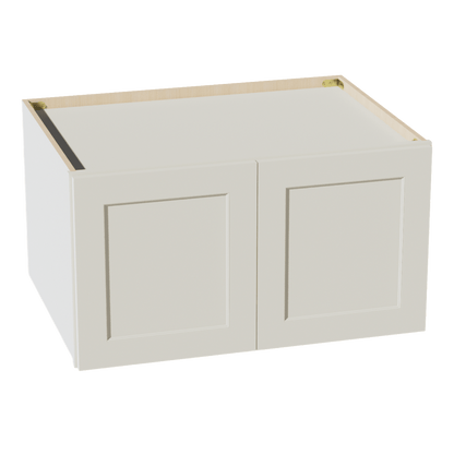 TW - W331824: Creamy White Shaker 33"W x 18"H x 24"D 2 Doors Standard Bridge Wall Cabinet - NextCabinets