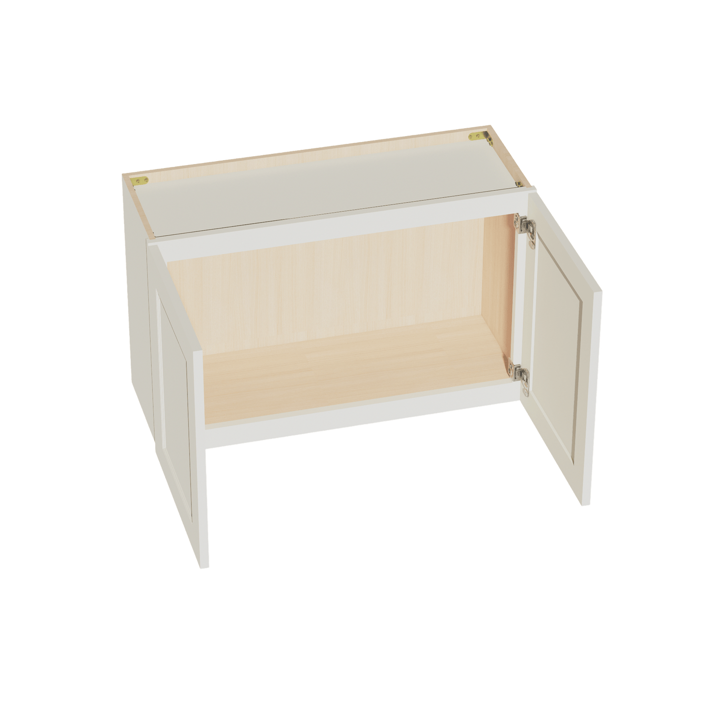 TW - W3321: Creamy White Shaker 33"W x 21"H 2 Doors Standard Wall Bridge Cabinet - NextCabinets