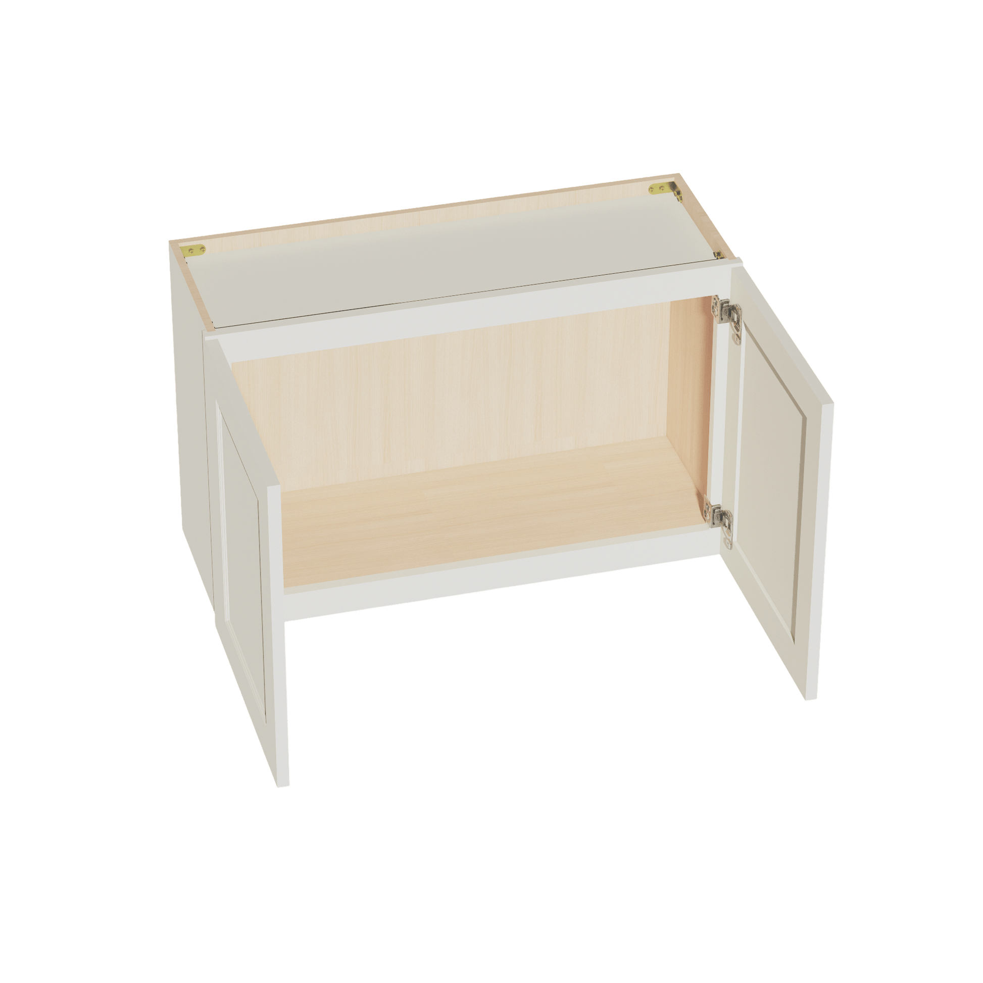 TW - W3321: Creamy White Shaker 33"W x 21"H 2 Doors Standard Wall Bridge Cabinet - NextCabinets