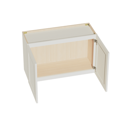 TW - W3321: Creamy White Shaker 33"W x 21"H 2 Doors Standard Wall Bridge Cabinet - NextCabinets
