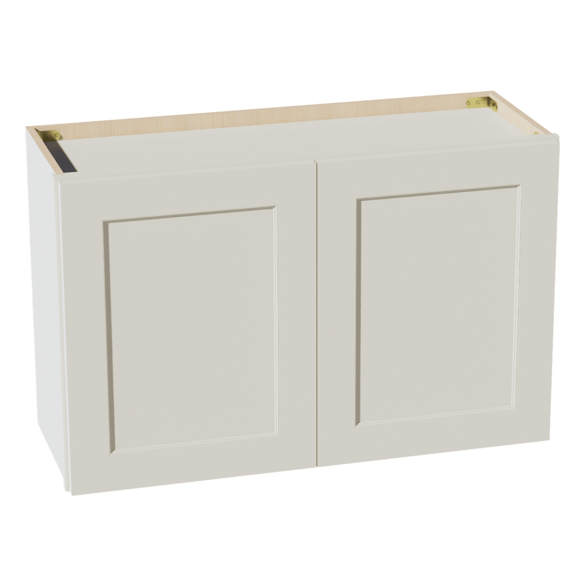 TW - W3321: Creamy White Shaker 33"W x 21"H 2 Doors Standard Wall Bridge Cabinet - NextCabinets