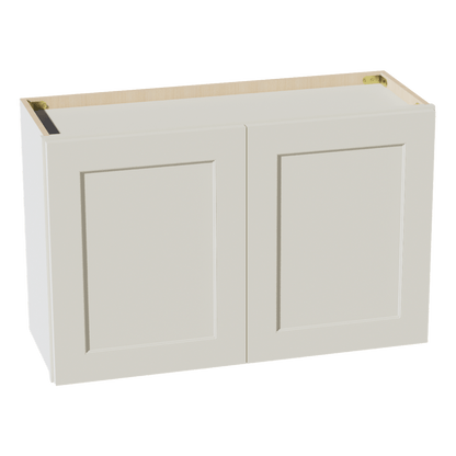 TW - W3321: Creamy White Shaker 33"W x 21"H 2 Doors Standard Wall Bridge Cabinet - NextCabinets