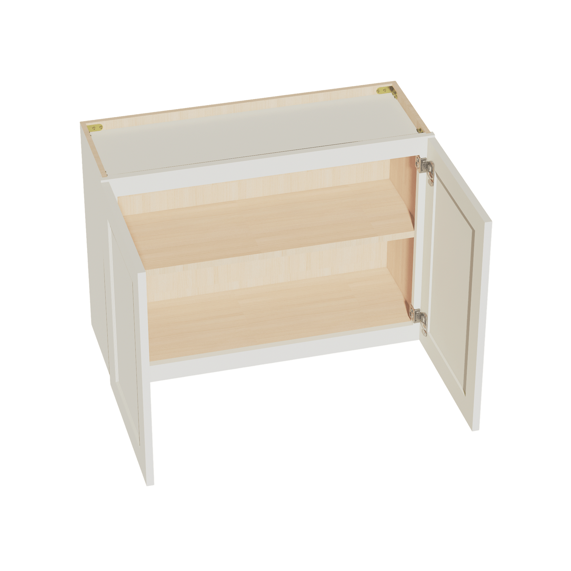 TW - W3324: Creamy White Shaker 33"W x 24"H 2 Doors Standard Wall Bridge Cabinet - NextCabinets