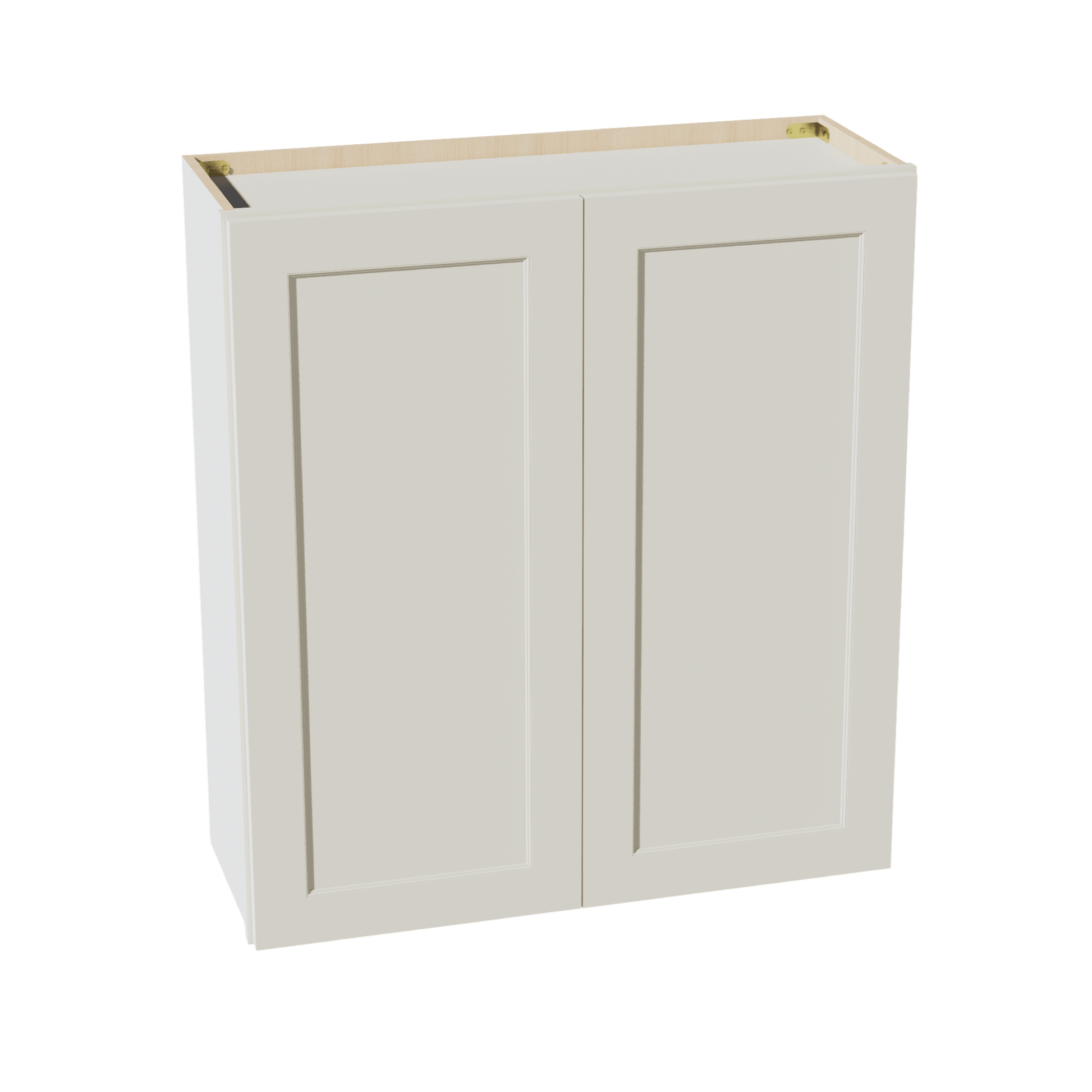 TW - W3336: Creamy White Shaker 33"W x 36"H 2 Doors & 2 Shelves Standard Wall Cabinet - NextCabinets