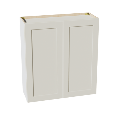 TW - W3336: Creamy White Shaker 33"W x 36"H 2 Doors & 2 Shelves Standard Wall Cabinet - NextCabinets