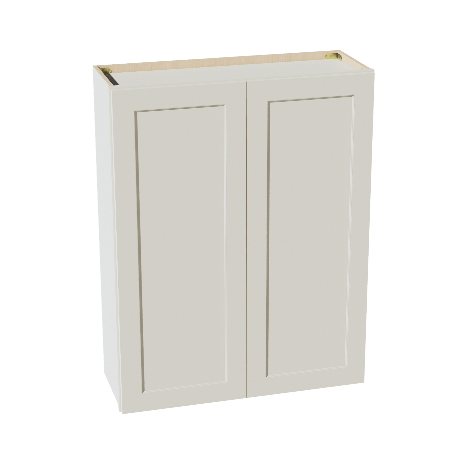 TW - W3342: Creamy White Shaker 33"W x 42"H 2 Doors & 3 Shelves Standard Wall Cabinet - NextCabinets