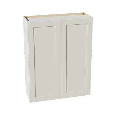 TW - W3342: Creamy White Shaker 33"W x 42"H 2 Doors & 3 Shelves Standard Wall Cabinet - NextCabinets