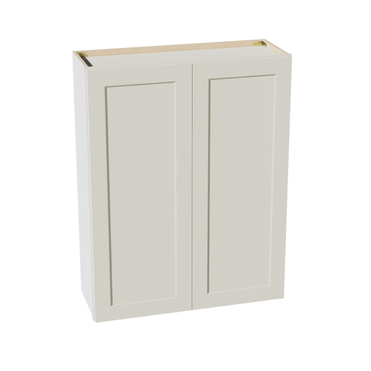 TW - W3342: Creamy White Shaker 33"W x 42"H 2 Doors & 3 Shelves Standard Wall Cabinet - NextCabinets