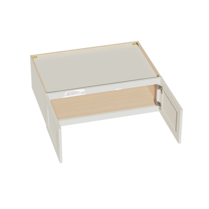 TW - W361224: Creamy White Shaker 36"W x 12"H x 24"D 2 Doors Standard Bridge Wall Cabinet - NextCabinets