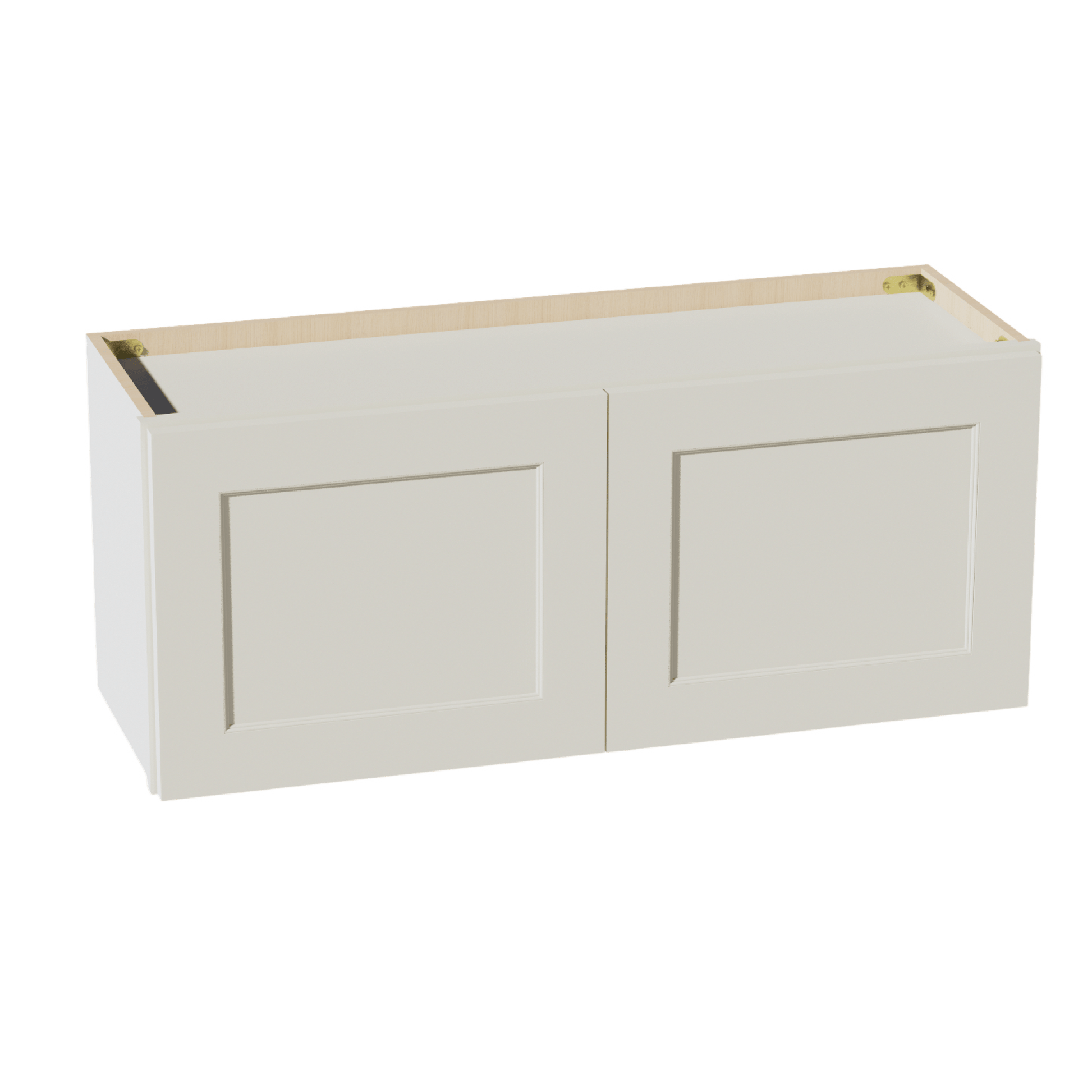 TW - W3615: Creamy White Shaker 36"W x 15"H 2 Doors Standard Wall Bridge Cabinet - NextCabinets