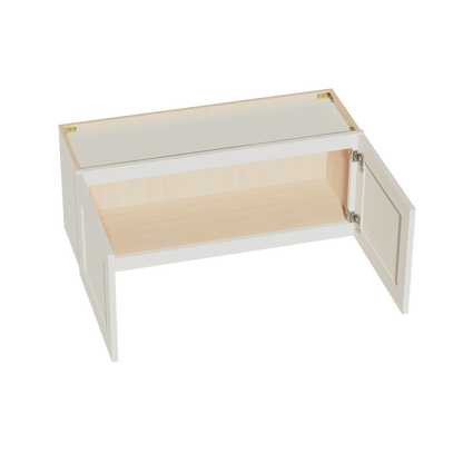 TW - W3615: Creamy White Shaker 36"W x 15"H 2 Doors Standard Wall Bridge Cabinet - NextCabinets