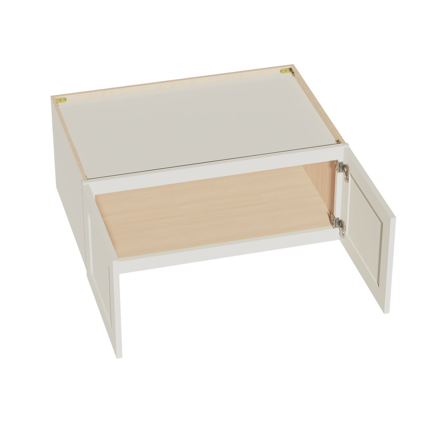 TW - W361524: Creamy White Shaker 36"W x 15"H x 24"D 2 Doors Standard Bridge Wall Cabinet - NextCabinets