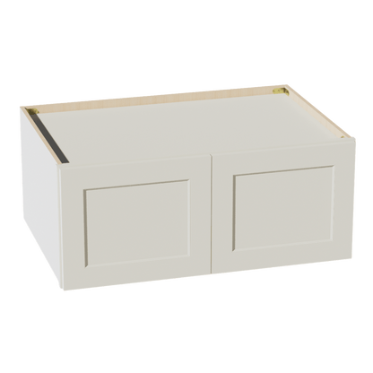 TW - W361524: Creamy White Shaker 36"W x 15"H x 24"D 2 Doors Standard Bridge Wall Cabinet - NextCabinets