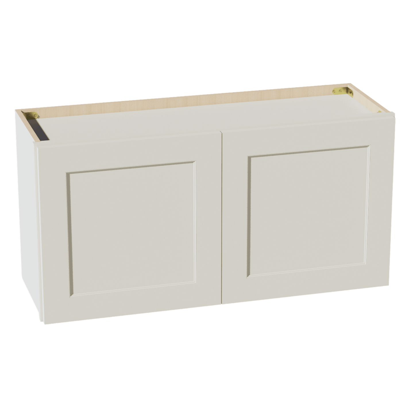 TW - W3618: Creamy White Shaker 36"W x 18"H 2 Doors Standard Wall Bridge Cabinet - NextCabinets