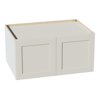 TW - W361824: Creamy White Shaker 36"W x 18"H x 24"D 2 Doors Standard Bridge Wall Cabinet - NextCabinets