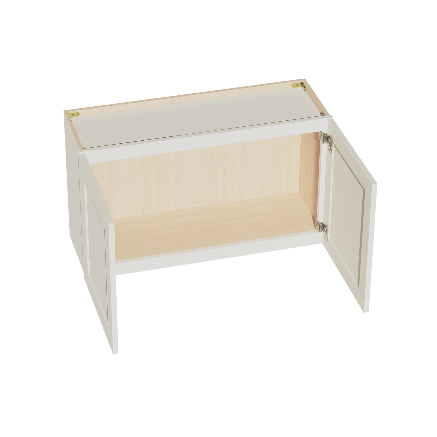 TW - W3621: Creamy White Shaker 36"W x 21"H 2 Doors Standard Wall Bridge Cabinet - NextCabinets
