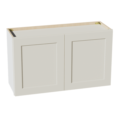 TW - W3621: Creamy White Shaker 36"W x 21"H 2 Doors Standard Wall Bridge Cabinet - NextCabinets