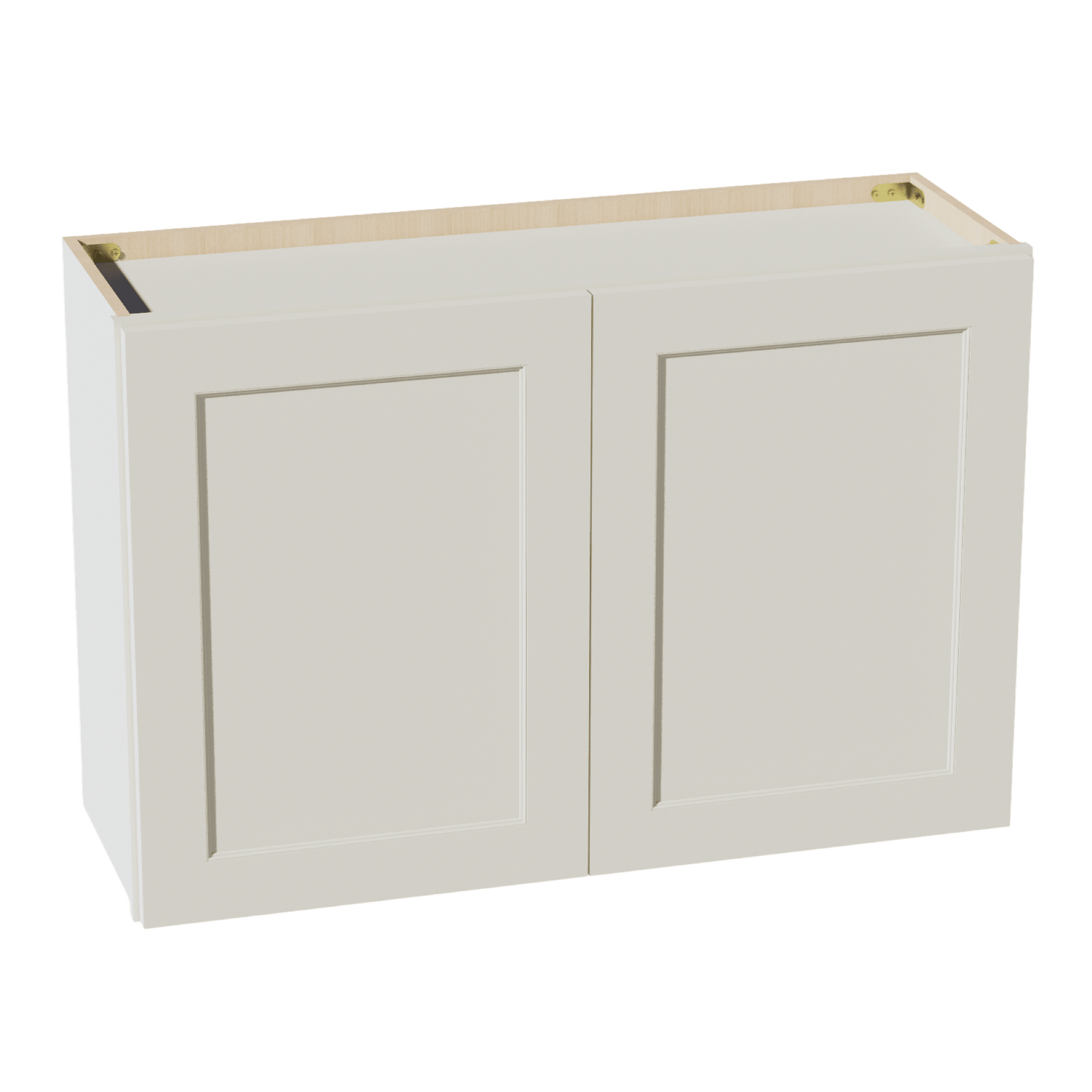 TW - W3624: Creamy White Shaker 36"W x 24"H 2 Doors Standard Wall Bridge Cabinet - NextCabinets