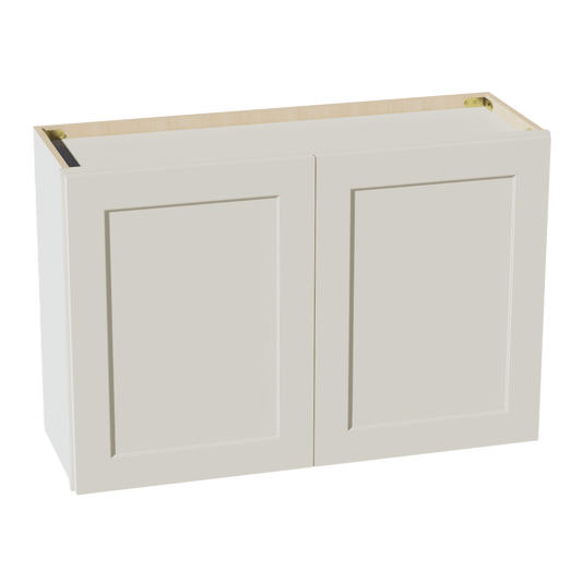 TW - W3624: Creamy White Shaker 36"W x 24"H 2 Doors Standard Wall Bridge Cabinet - NextCabinets