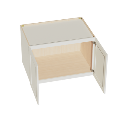 TW - W362424: Creamy White Shaker 36"W x 24"H x 24"D 2 Doors & 1 Shelf Standard Bridge Wall Cabinet - NextCabinets