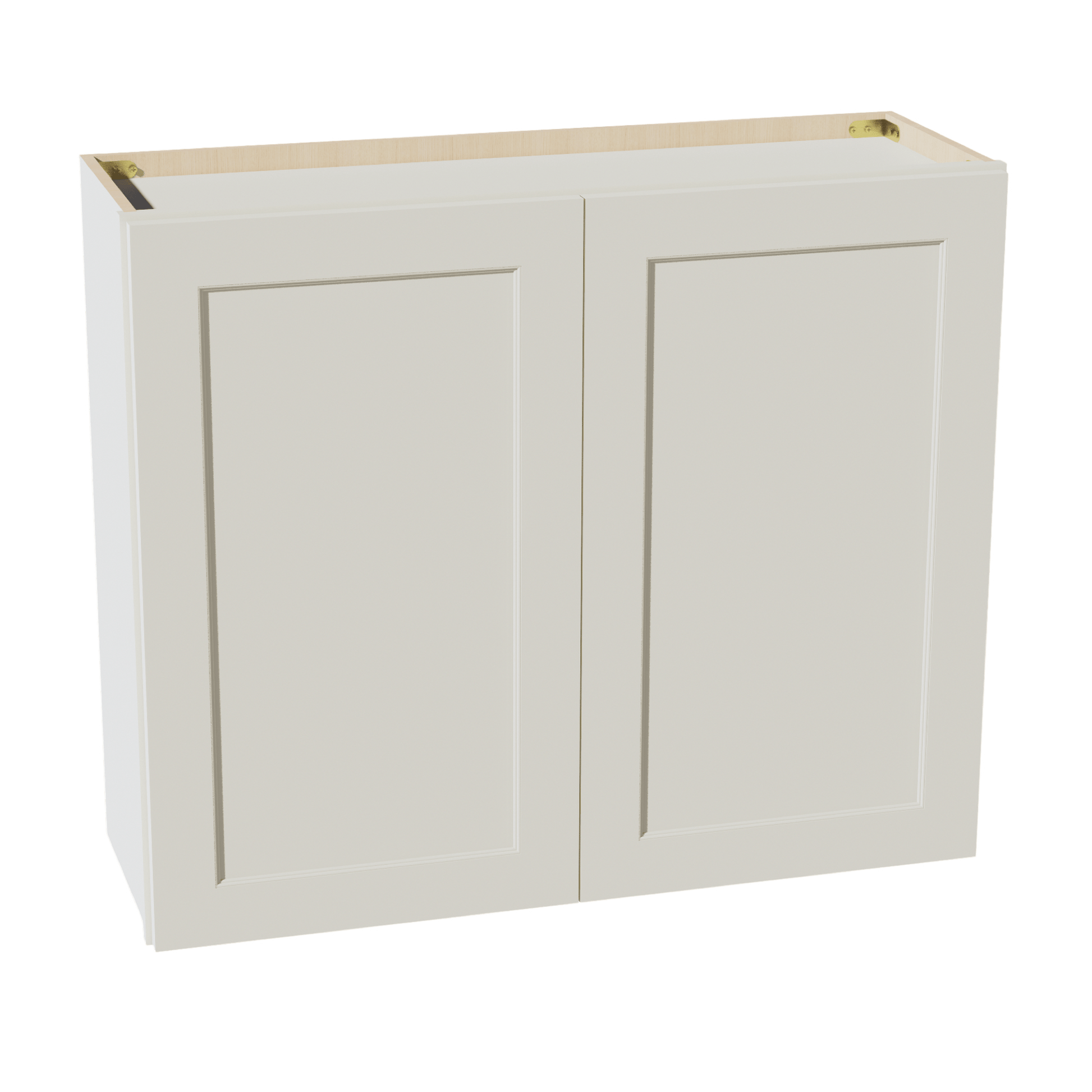 TW - W3630: Creamy White Shaker 36"W x 30"H 2 Doors & 2 Shelves Standard Wall Cabinet - NextCabinets