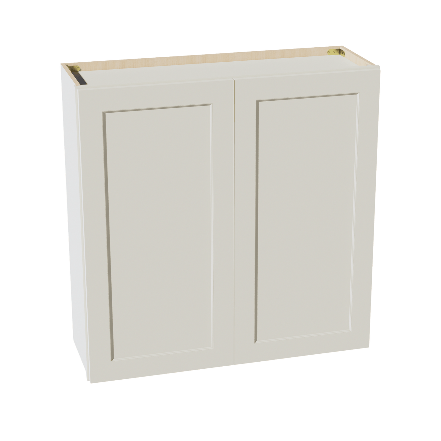 TW - W3636: Creamy White Shaker 36"W x 36"H 2 Doors & 2 Shelves Standard Wall Cabinet - NextCabinets