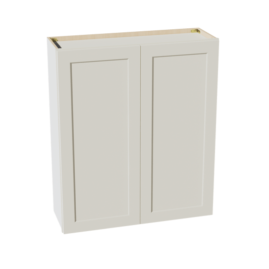 TW - W3642: Creamy White Shaker 36"W x 42"H 2 Doors & 3 Shelves Standard Wall Cabinet - NextCabinets