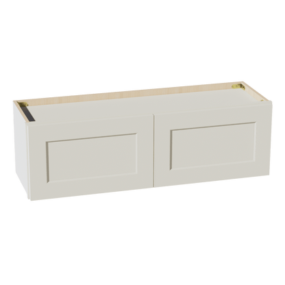 TW - W3912: Creamy White Shaker 39"W x 12"H 2 Doors Standard Wall Bridge Cabinet - NextCabinets