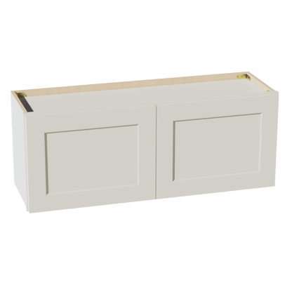 TW - W3915: Creamy White Shaker 39"W x 15"H 2 Doors Standard Wall Bridge Cabinet - NextCabinets
