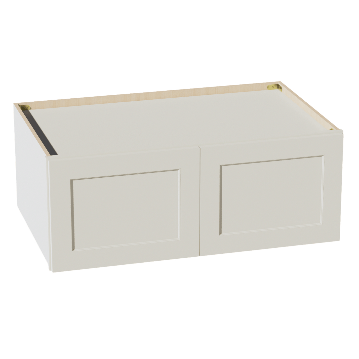 TW - W391524: Creamy White Shaker 39"W x 15"H x 24"D 2 Doors Standard Bridge Wall Cabinet - NextCabinets