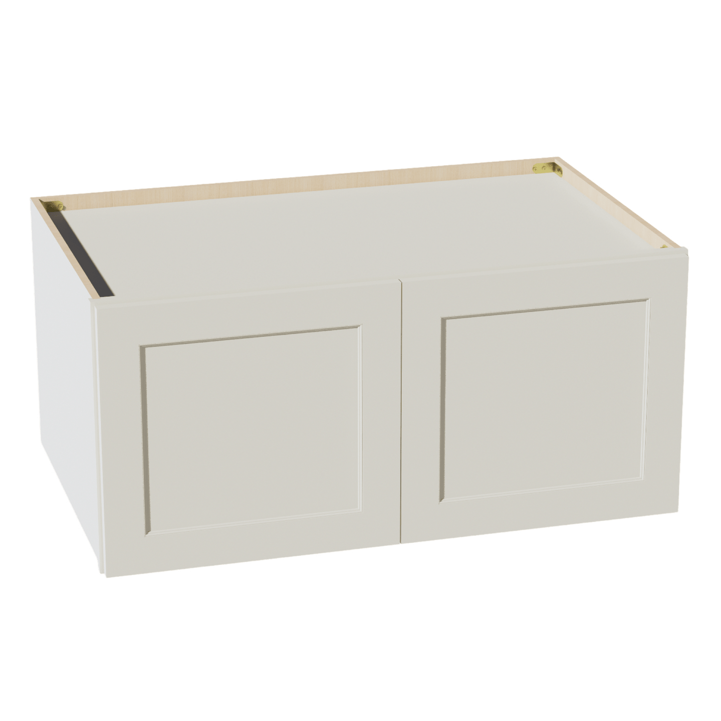 TW - W391824: Creamy White Shaker 39"W x 18"H x 24"D 2 Doors Standard Bridge Wall Cabinet - NextCabinets