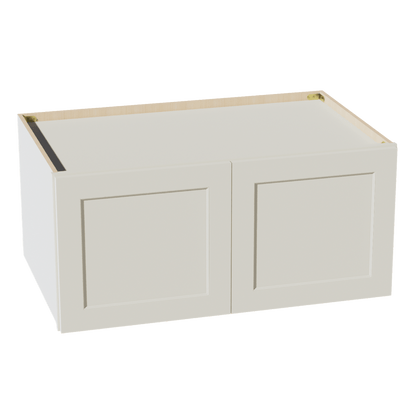 TW - W391824: Creamy White Shaker 39"W x 18"H x 24"D 2 Doors Standard Bridge Wall Cabinet - NextCabinets