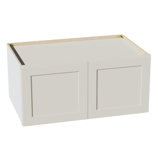 TW - W391824: Creamy White Shaker 39"W x 18"H x 24"D 2 Doors Standard Bridge Wall Cabinet - NextCabinets
