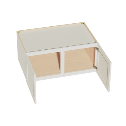 TW - W391824: Creamy White Shaker 39"W x 18"H x 24"D 2 Doors Standard Bridge Wall Cabinet - NextCabinets