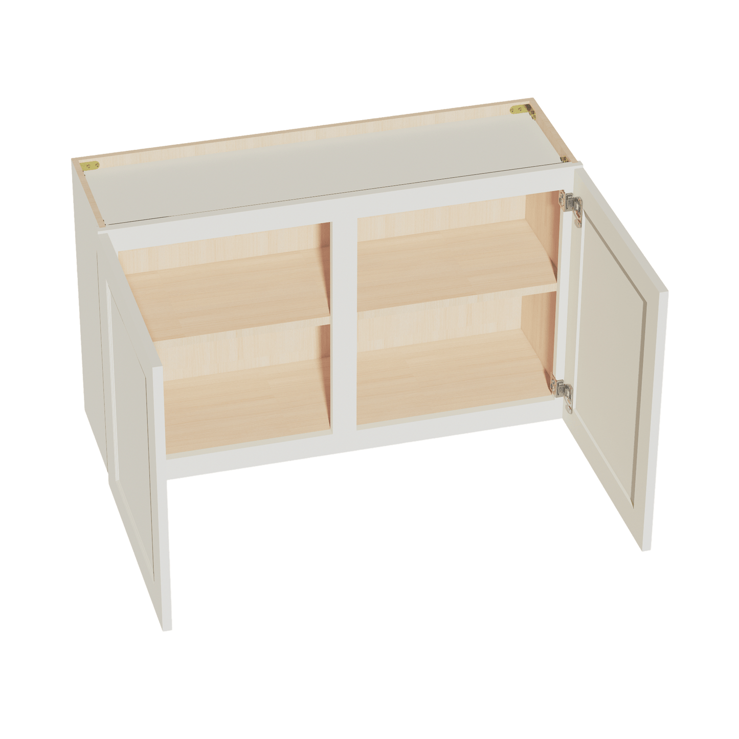 TW - W3924: Creamy White Shaker 39"W x 24"H 2 Doors Standard Wall Bridge Cabinet - NextCabinets