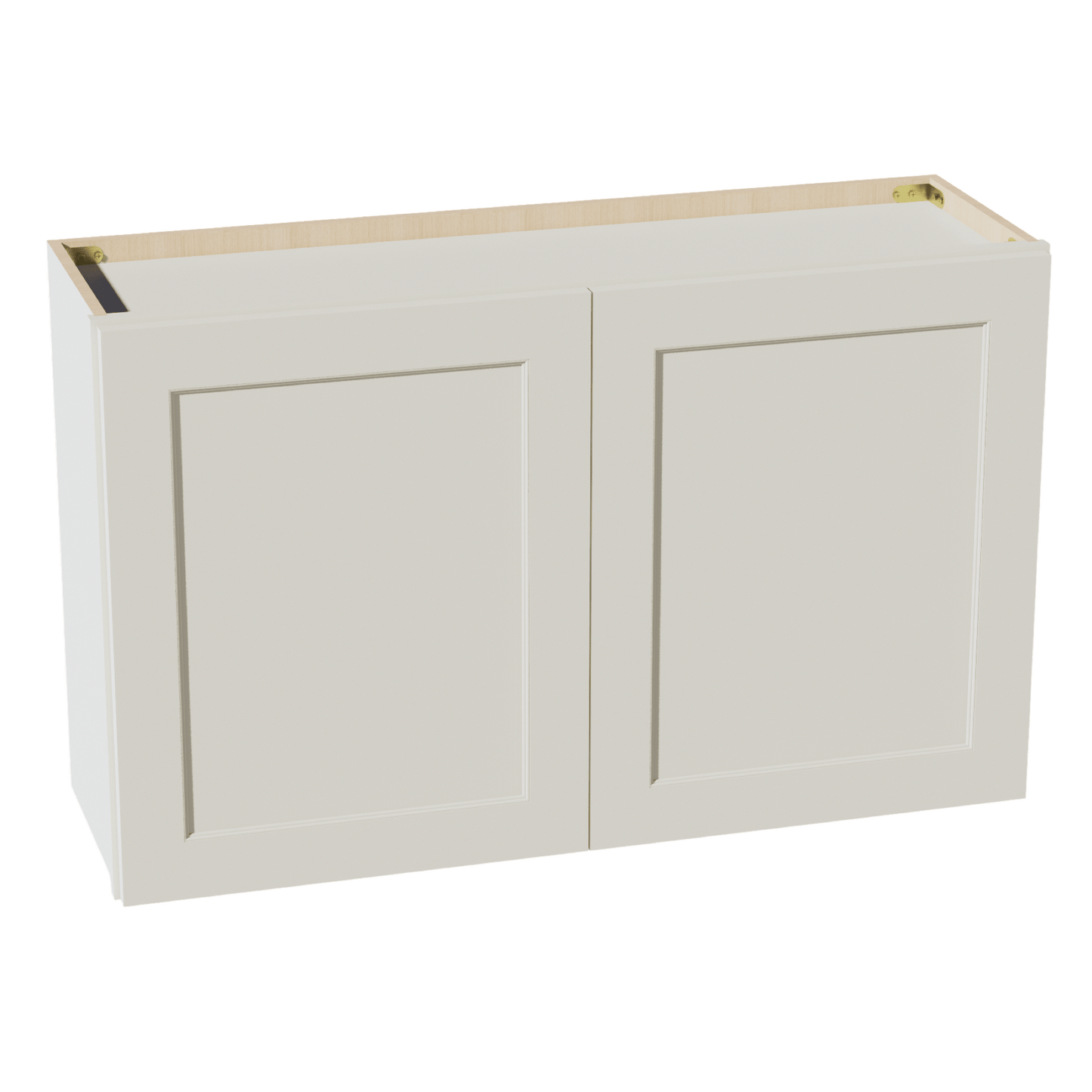 TW - W3924: Creamy White Shaker 39"W x 24"H 2 Doors Standard Wall Bridge Cabinet - NextCabinets
