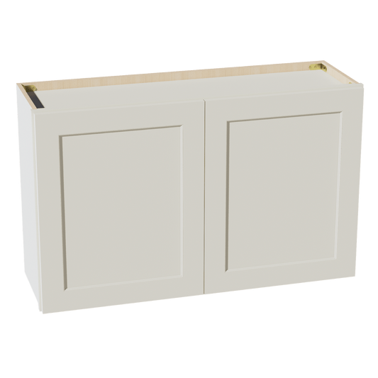 TW - W3924: Creamy White Shaker 39"W x 24"H 2 Doors Standard Wall Bridge Cabinet - NextCabinets