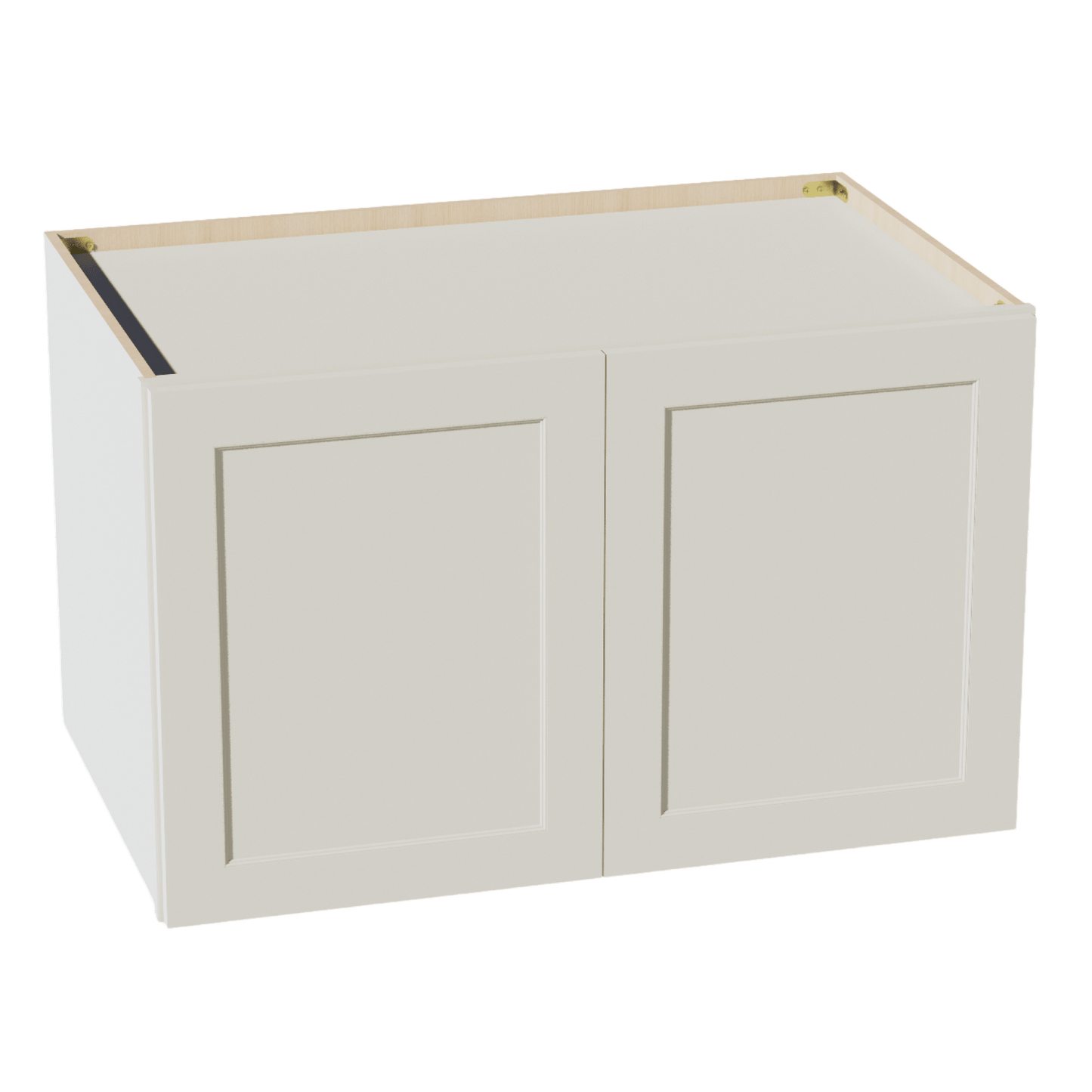 TW - W392424: Creamy White Shaker 39"W x 24"H x 24"D 2 Doors & 1 Shelf Standard Bridge Wall Cabinet - NextCabinets